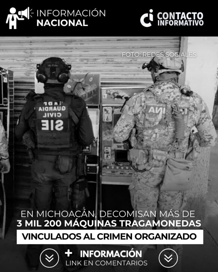 En Michoacán, decomisan más de 3 mil 200 máquinas tragamonedas vinculados al crimen organizado