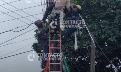 Descarga fatal sorprende a trabajador en pleno tendido de cable en Minatitlán