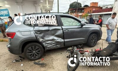 Motociclista es hospitalizado tras grave choque con camioneta en la Dante Delgado