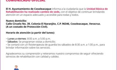 Unidad Básica de Rehabilitación de #Cosoleacaque cambia de ubicación