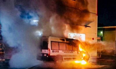 *Incendian patrulla de traslado de la SSP en San Andrés Tuxtla*