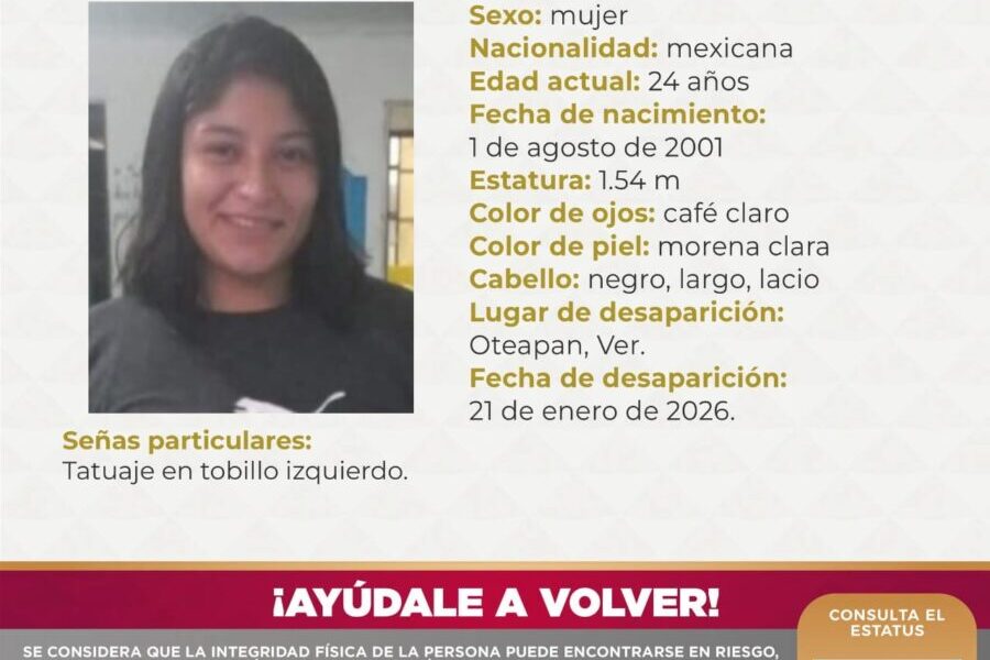 Familia busca a joven desaparecida tras ser sacada de su vivienda en Oteapan, Ver.
