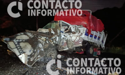 Choque entre camioneta y camión paraliza la carretera Canticas durante la madrugada