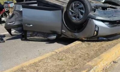 *Persecución terminó en volcadura en la colonia Olmeca de Coatzacoalcos*