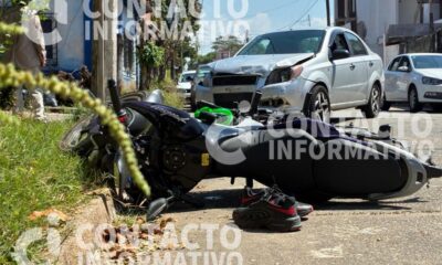 Video exhibe choque en Chapala: motociclista se pasa la preferencia, resulta lesionado y el conductor termina detenido; esto sabemos