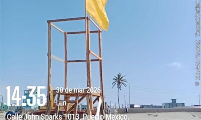 *Colocan bandera amarilla en la playa de Coatzacoalcos, piden a bañistas hacer caso a recomendaciones*