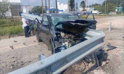 *Se impactó contra muro de contención en la carretera Coatzacoalcos – Villahermosa*