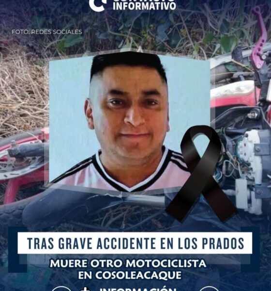 Muere otro motociclista en Cosoleacaque tras grave accidente en Los Prados; esto sabemos