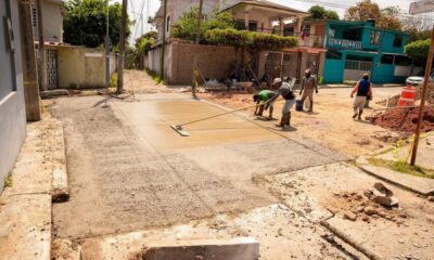 Gobierno Municipal realiza labores de mantenimiento con concreto hidráulico