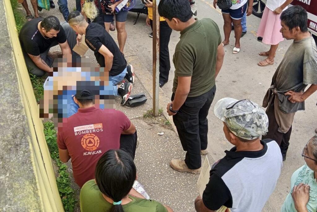 Masculino de Hueyapan de Ocampo, sufrió infarto en calles del centro de Acayucan.