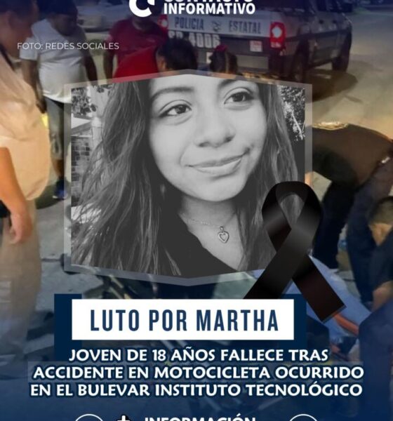 Luto por Martha: joven de 18 años fallece tras accidente en motocicleta ocurrido en el bulevar Instituto Tecnológico
