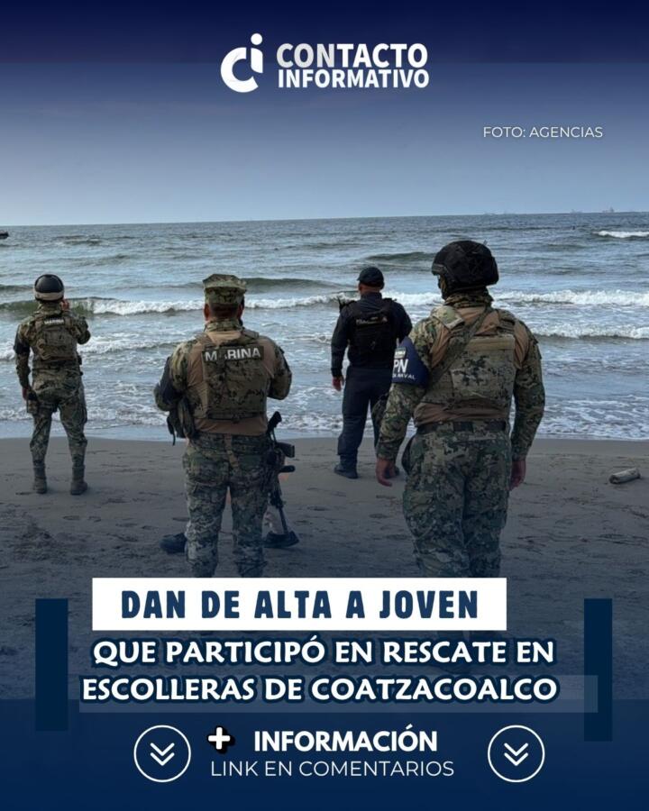 Dan de alta a joven que participó en rescate en escolleras de Coatzacoalcos