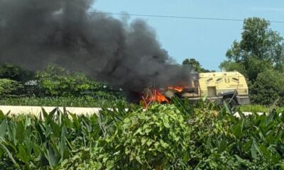 Se incendia unidad de valores en carretera Coatzacoalcos–Minatitlán; esto sabemos