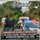 Camioneta se estrella contra poste en Cosoleacaque; vecinos solicitan reparación inmediata del daño