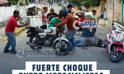 🚨 (+VIDEO)FUERTE CHOQUE ENTRE MOTOCICLISTAS DEJA A UN LESIONADO EN LA CHAPALA
