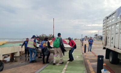 *Moto acuática “navegó” por la avenida Pedro Moreno de Coatzacoalcos durante la tormenta; ayuntamiento resguarda la embarcación*