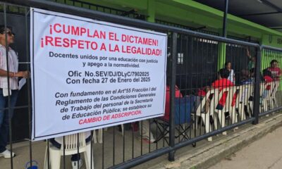 Maestros toman la Secundaria General 5 de Coatzacoalcos; docentes exigen cumplimiento de dictamen laboral
