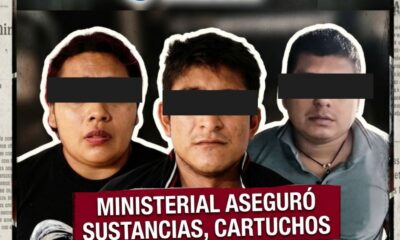 Policía Ministerial aseguró sustancias, cartuchos y arma tras intervención en la colonia La Bomba; hay tres detenidos