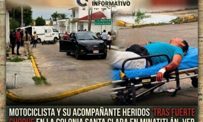 Choque entre moto y camioneta deja dos heridos en la colonia Santa Clara