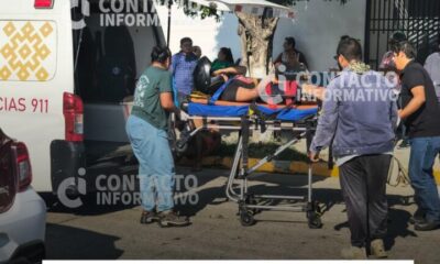 Brutal choque en Nueva Mina deja a pareja de motociclistas gravemente herida