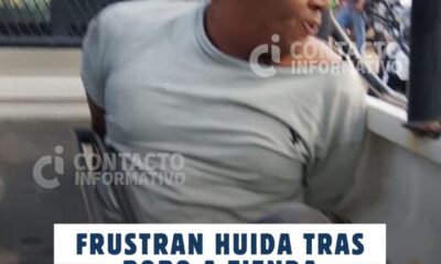 Frustran huida tras robo a tienda; guardia logra retener a uno de los implicados