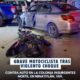 Grave motociclista tras violento choque contra auto en la colonia Insurgentes Norte en Minatitlán