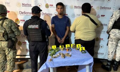 Aseguran presunta marihuana y detienen a hombre tras operativo en el ejido Tacoteno