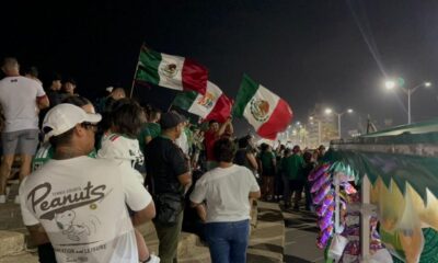 Euforia tricolor invade el malecón de Coatzacoalcos tras goleada de México