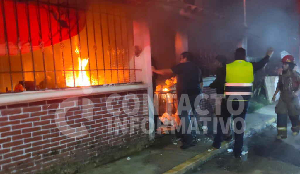 Provoca incendio en casa de renta y acaba detenido por la Policía Municipal en la Francisco I. Madero
