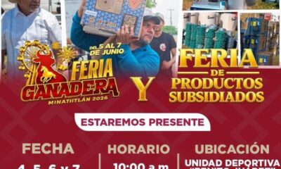 ¡La Feria de Productos Subsidiados llega a la Feria Ganadera Minatitlán 2026! 🐄🎡