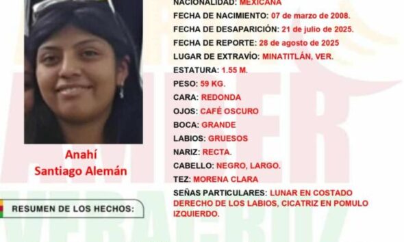 ¡CASI UN AÑO SIN RASTRO DE ANAHÍ! CONTINÚA ACTIVA LA ALERTA AMBER EN MINATITLÁN