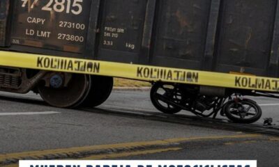 Mueren pareja de motociclistas al ser arrollados por el tren en Nanchital, Ver.