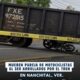 Mueren pareja de motociclistas al ser arrollados por el tren en Nanchital, Ver.