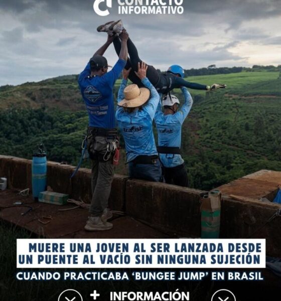 Muere una joven al ser lanzada desde un puente al vacío sin ninguna sujeción cuando practicaba ‘bungee jump’ en Brasil
