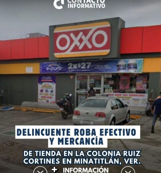Delincuente roba efectivo y mercancía de tienda en la colonia Ruiz Cortines