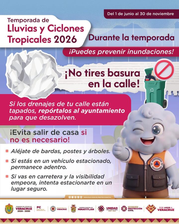 🌧️ Durante la temporada de lluvias, la prevención está en tus manos