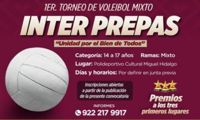 ¡Participa en el 1er Torneo de Voleibol Mixto Inter prepas!