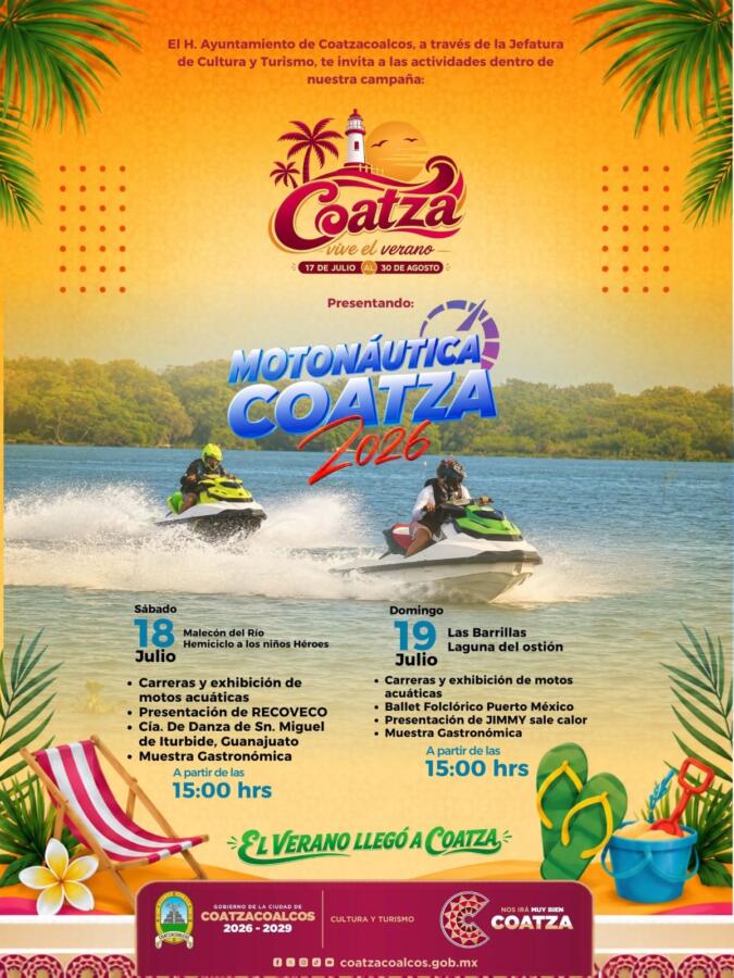 Comienza la cuenta regresiva de ‘Coatza Vive el Verano 2026″ con más de 20 actividades gratuitas