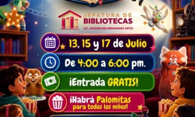 Brindarán bibliotecas de Coatzacoalcos Semana de Cine gratuita a niñas y niños durante julio
