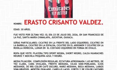 Refuerzan búsqueda de Erasto Crisanto Valdez; solicitan apoyo ciudadano para dar con su paradero