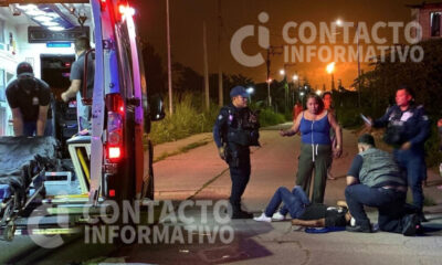 Pareja termina lesionada tras derrapar en motocicleta en Minatitlán