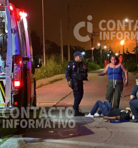 Pareja termina lesionada tras derrapar en motocicleta en Minatitlán
