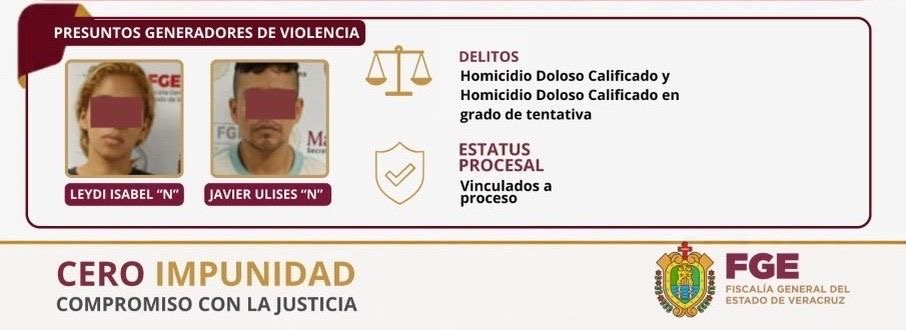 Vinculan a proceso a pareja por masacre en financiera de Coatzacoalcos