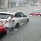 Fuertes lluvias dejan cerca de 20 vehículos varados en Coatzacoalcos