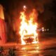 Taxi queda reducido por el fuego en la colonia Nuevo Palmar