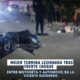Mujer termina lesionada tras fuerte choque entre motoneta y automóvil en la Vicente Guerrero