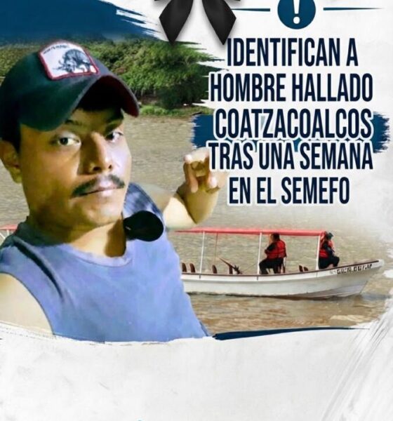 Identifican a hombre hallado muerto en el río Coatzacoalcos tras una semana en el SEMEFO