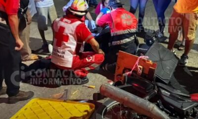 Auto embiste a repartidor y huye; motociclista termina hospitalizado