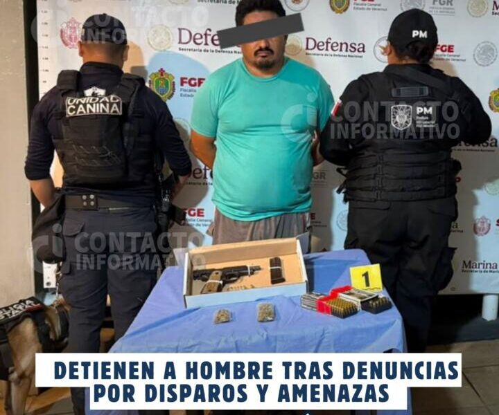 Detienen a hombre tras denuncias por disparos y amenazas en Capoacán