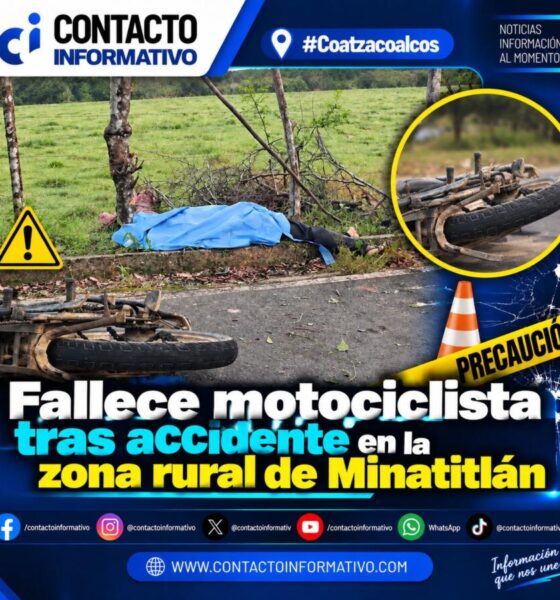 Fallece motociclista tras accidente en la zona rural de Minatitlán
